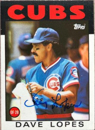 Davey Lopes Signed 1986 Topps Tiffany Baseball Card - Chicago Cubs - PastPros