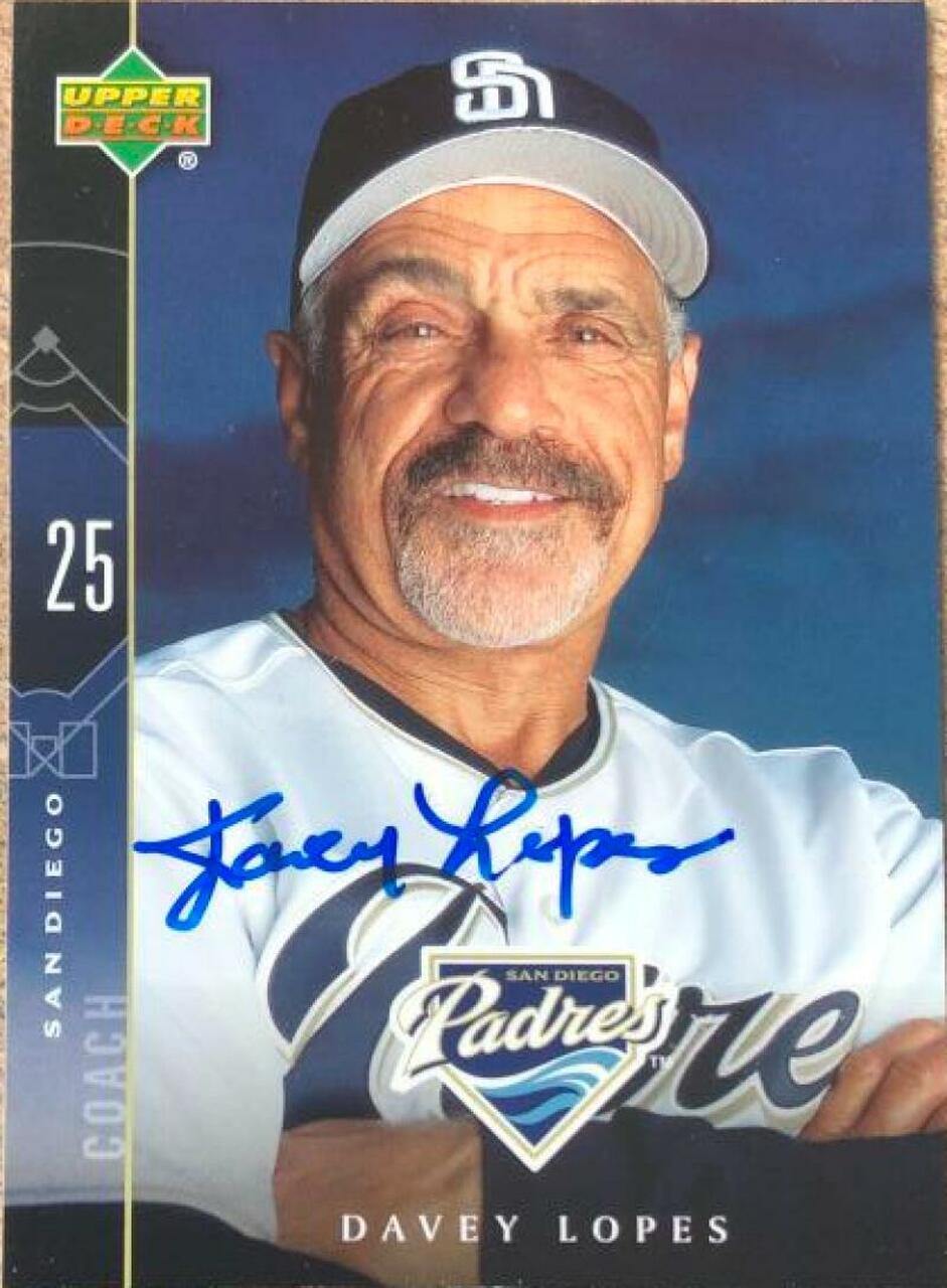 Davey Lopes Signed 2004 Upper Deck Team Issue Baseball Card - San Diego Padres - PastPros