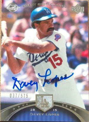 Davey Lopes Signed 2007 Upper Deck Sweet Spot Classic Baseball Card - Los Angeles Dodgers