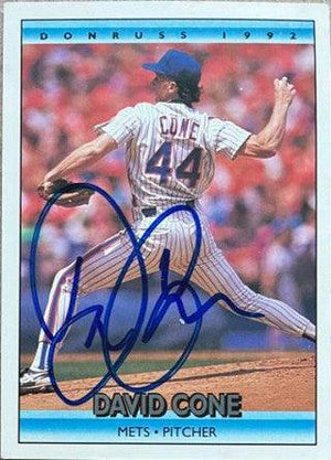 David Cone Signed 1992 Donruss Baseball Card - New York Mets - PastPros