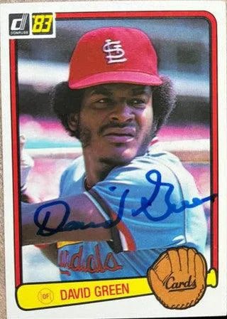 David Green Signed 1983 Donruss Baseball Card - St Louis Cardinals