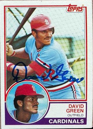David Green Signed 1983 Topps Baseball Card - St Louis Cardinals - PastPros