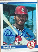 David Green Signed 1984 Fleer Baseball Card - St Louis Cardinals - PastPros