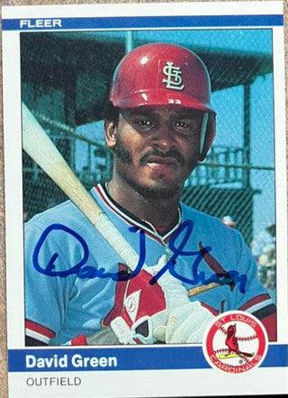David Green Signed 1984 Fleer Baseball Card - St Louis Cardinals - PastPros