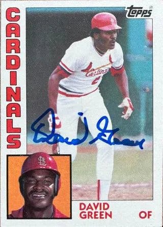 David Green Signed 1984 Topps Baseball Card - St Louis Cardinals