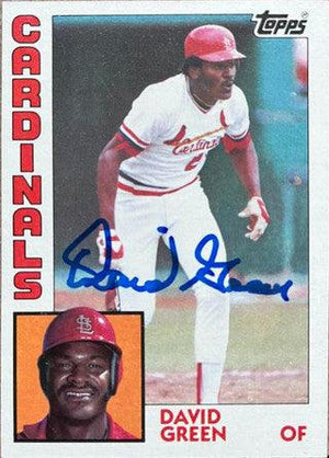David Green Signed 1984 Topps Baseball Card - St Louis Cardinals - PastPros