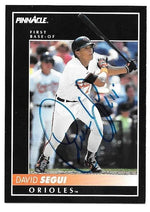 David Segui Signed 1992 Pinnacle Baseball Card - Baltimore Orioles