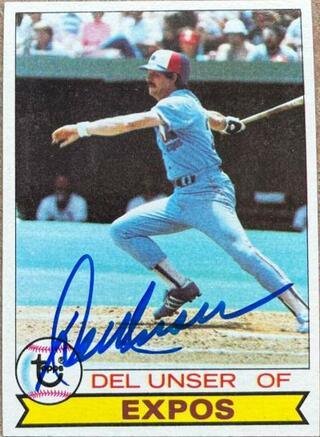 Del Unser Signed 1979 Topps Baseball Card - Montreal Expos - PastPros
