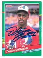 Delino Deshields Signed 1991 Donruss Baseball Card - Montreal Expos - PastPros