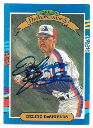 Delino Deshields Signed 1991 Donruss Diamond Kings Baseball Card - Montreal Expos - PastPros