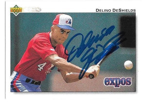 Delino Deshields Signed 1992 Upper Deck Baseball Card - Montreal Expos
