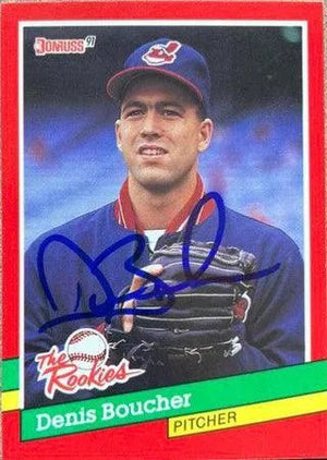 Denis Boucher Signed 1991 Donruss The Rookies Baseball Card - Cleveland Indians
