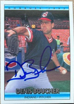 Denis Boucher Signed 1992 Donruss Baseball Card - Cleveland Indians - PastPros