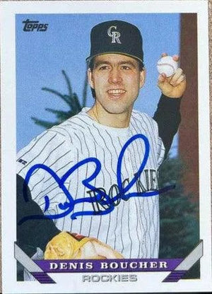 Denis Boucher Signed 1993 Topps Baseball Card - Colorado Rockies