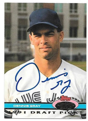 Dennis Gray Signed 1992 Topps Stadium Dome Baseball Card - Toronto Blue Jays