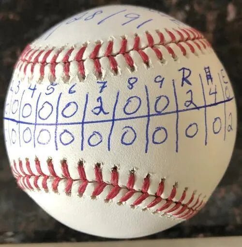 Dennis Martinez Perfect Game Box Score Inscribed ROMLB Baseball