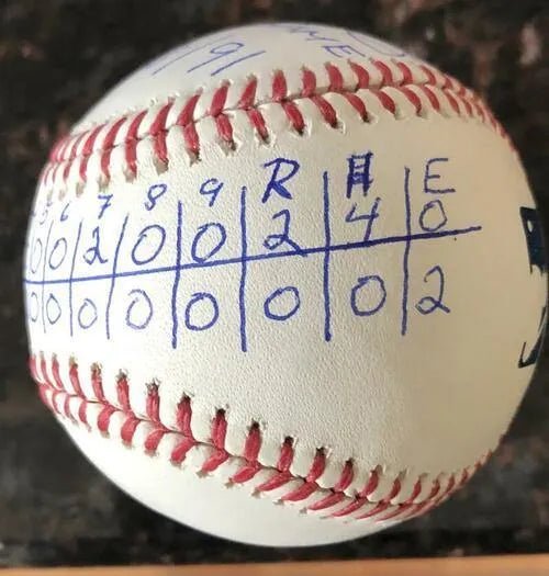 Dennis Martinez Perfect Game Box Score Inscribed ROMLB Baseball
