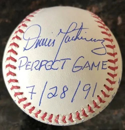 Dennis Martinez Perfect Game Box Score Inscribed ROMLB Baseball