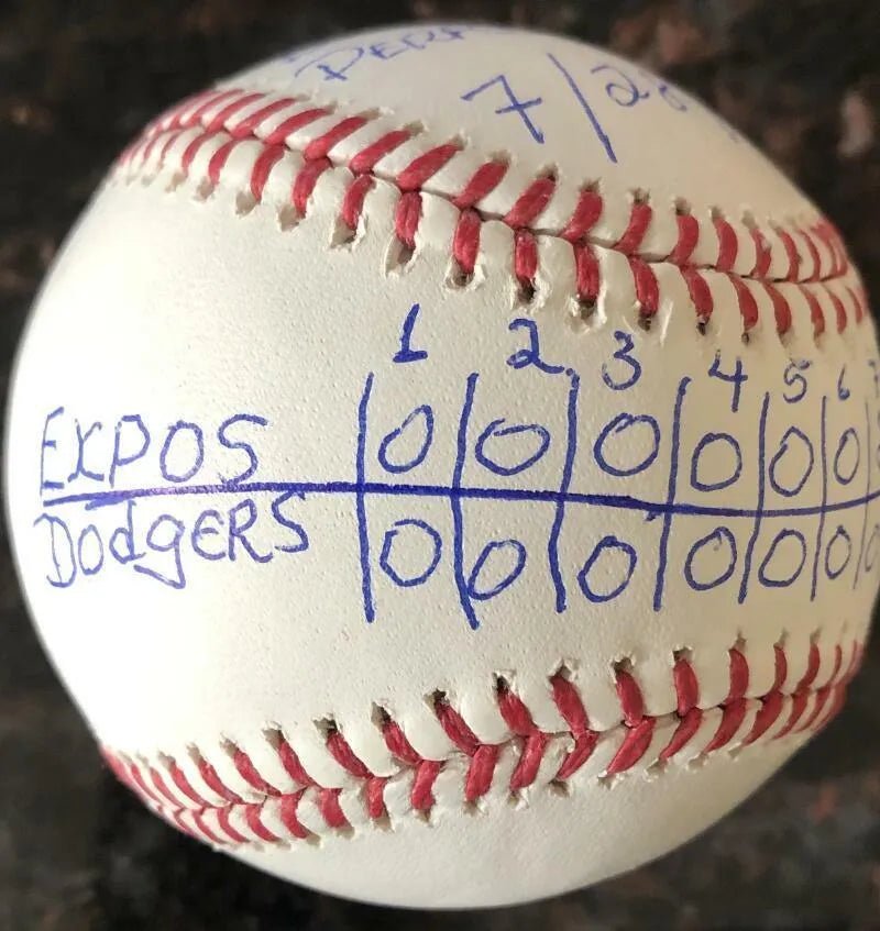 Dennis Martinez Perfect Game Box Score Inscribed ROMLB Baseball