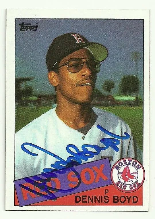Dennis 'Oil Can' Boyd Signed 1985 Topps Baseball Card - Boston Red Sox