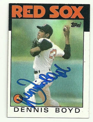 Dennis 'Oil Can' Boyd Signed 1986 Topps Baseball Card - Boston Red Sox