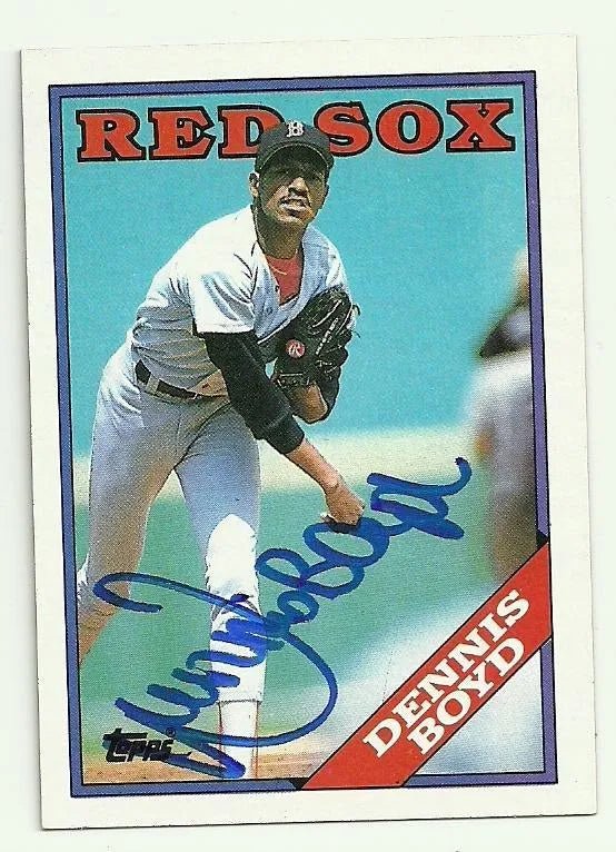 Dennis 'Oil Can' Boyd Signed 1988 Topps Baseball Card - Boston Red Sox