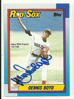 Dennis 'Oil Can' Boyd Signed 1990 O-Pee-Chee Baseball Card - Boston Red Sox