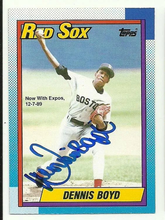 Dennis 'Oil Can' Boyd Signed 1990 O-Pee-Chee Baseball Card - Boston Red Sox