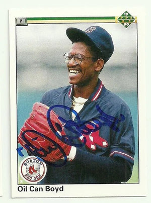 Dennis 'Oil Can' Boyd Signed 1990 Upper Deck Baseball Card - Boston Red Sox