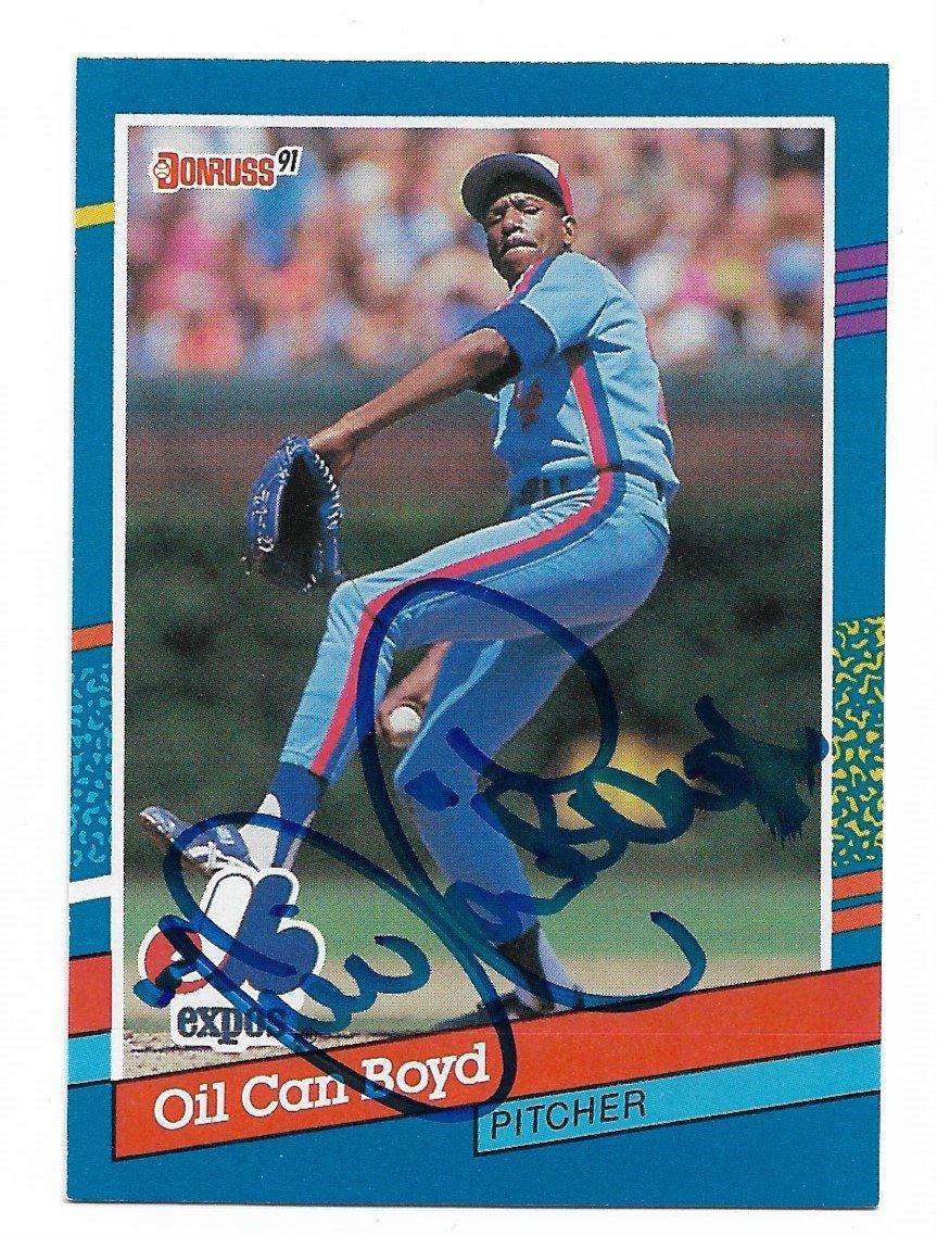 Dennis 'Oil Can' Boyd Signed 1991 Donruss Baseball Card - Montreal Expos - PastPros