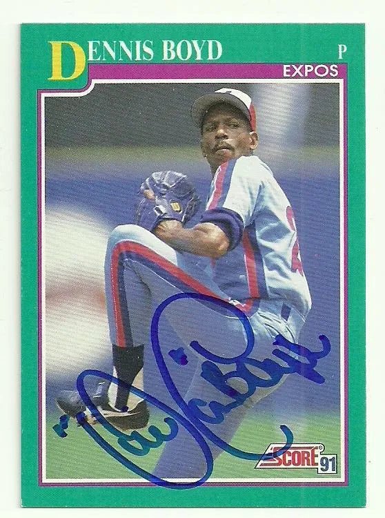 Dennis 'Oil Can' Boyd Signed 1991 Score Baseball Card - Montreal Expos