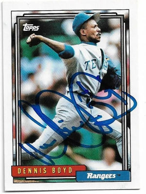 Dennis 'Oil Can' Boyd Signed 1992 Topps Baseball Card - Texas Rangers