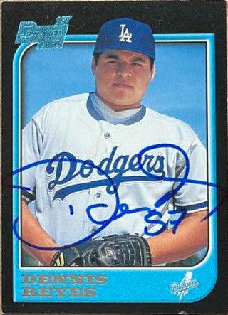 Dennis Reyes Signed 1997 Bowman Baseball Card - Los Angeles Dodgers - PastPros