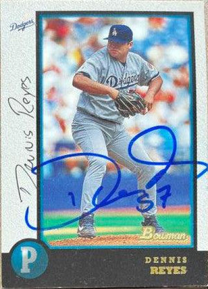 Dennis Reyes Signed 1998 Bowman Baseball Card - Los Angeles Dodgers - PastPros