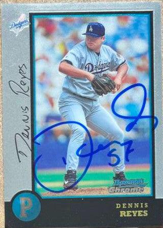 Dennis Reyes Signed 1998 Bowman Chrome Baseball Card - Los Angeles Dodgers - PastPros