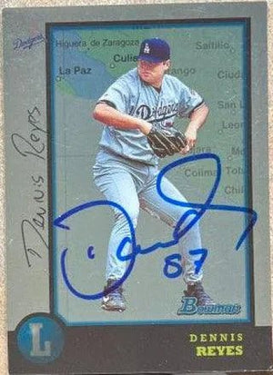Dennis Reyes Signed 1998 Bowman International Baseball Card - Los Angeles Dodgers