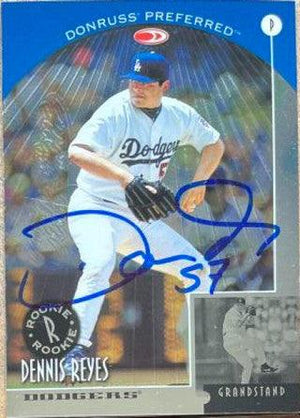 Dennis Reyes Signed 1998 Donruss Preferred Baseball Card - Los Angeles Dodgers - PastPros