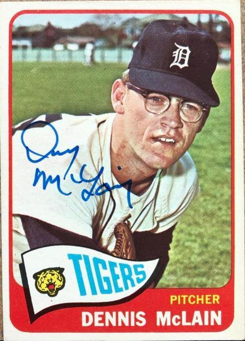 Denny McLain Signed 1965 Topps Baseball Card - Detroit Tigers - PastPros