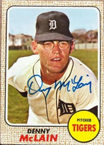 Denny McLain Signed 1968 Topps Baseball Card - Detroit Tigers
