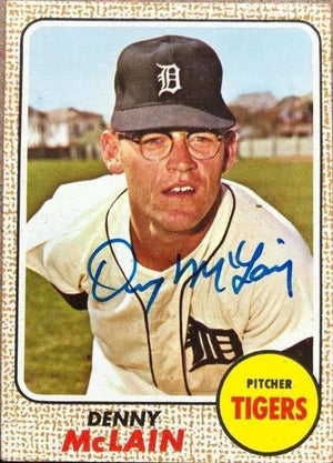 Denny McLain Signed 1968 Topps Baseball Card - Detroit Tigers