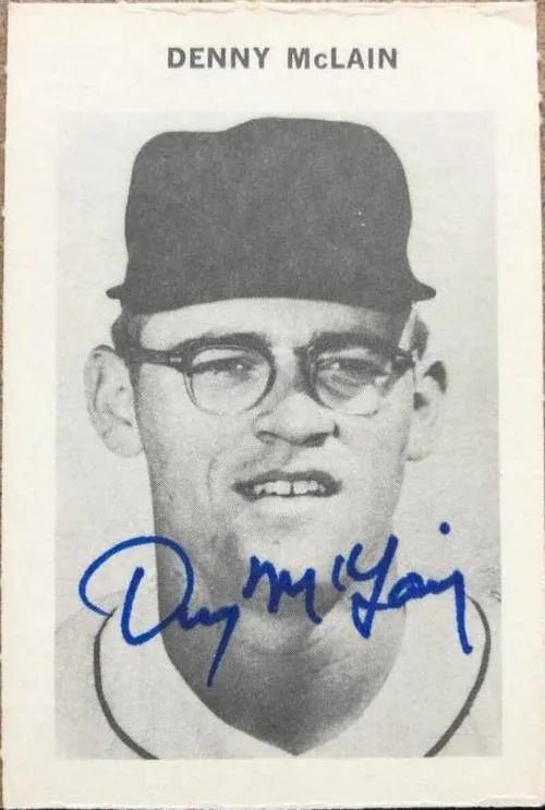 Denny McLain Signed 1969 Milton Bradley Baseball Card - Detroit Tigers