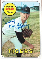 Denny McLain Signed 1969 Topps Baseball Card - Detroit Tigers