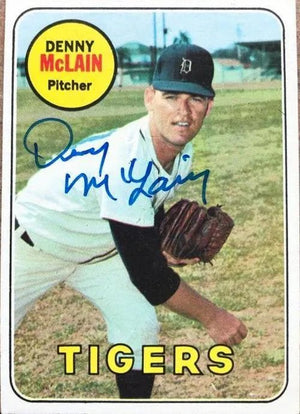 Denny McLain Signed 1969 Topps Baseball Card - Detroit Tigers