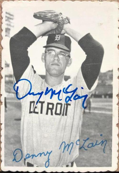 Denny McLain Signed 1969 Topps Deckle Edge Baseball Card - Detroit Tigers - PastPros