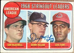 Denny McLain Signed 1969 Topps Leaders Baseball Card - Detroit Tigers