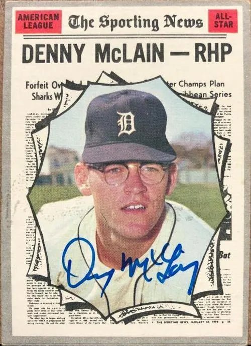 Denny McLain Signed 1970 Topps Baseball Card - Detroit Tigers