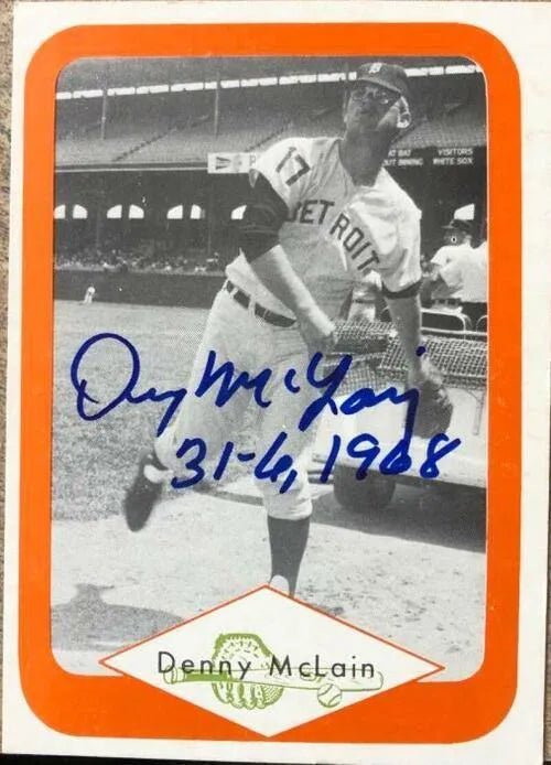 Denny McLain Signed 1975 Sheraton Great Plains Greats Baseball Card