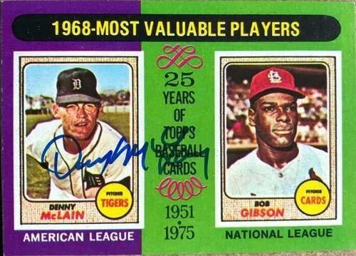 Denny McLain Signed 1975 Topps Baseball Card - Detroit Tigers