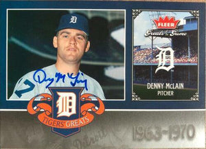 Denny McLain Signed 2006 Fleer Greats of the Game Baseball Card - Detroit Tigers - PastPros