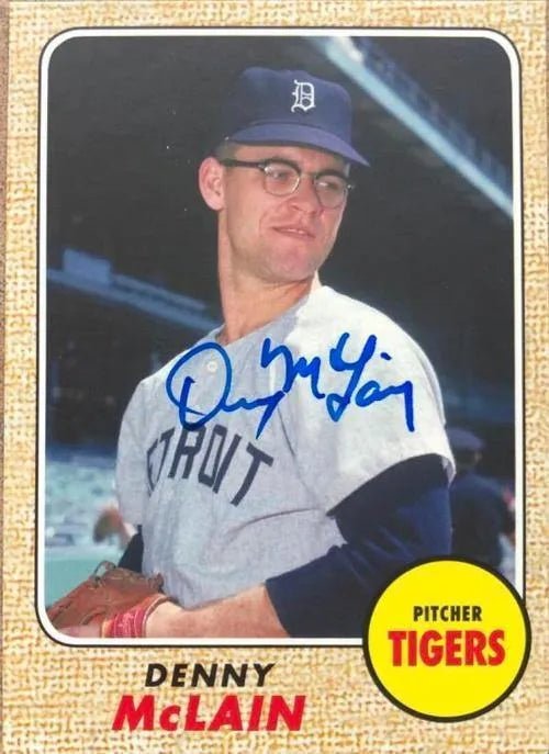 Denny McLain Signed 2013 Topps Archives Baseball Card - Detroit Tigers